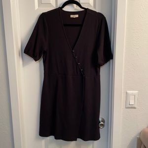 MADWELL Cross-Front Button Black Dress XL
